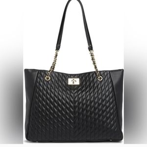 NWT Karl Lagerfeld Paris Large Lambskin Agyness Leather Tote purse bag